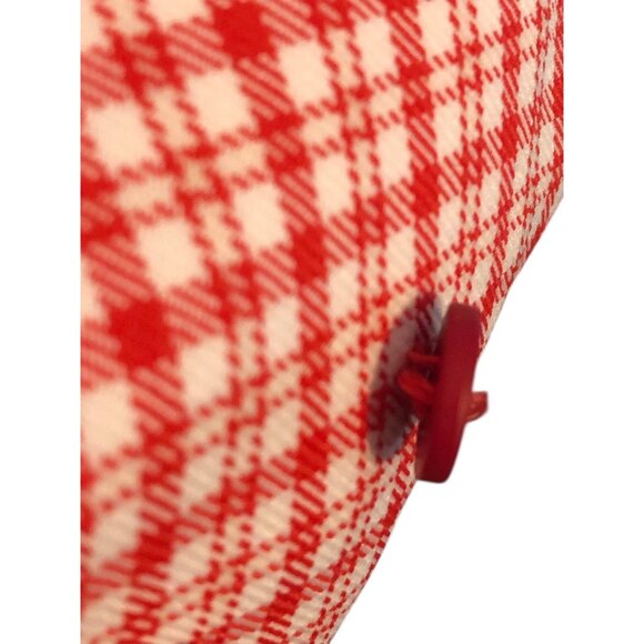 Vintage Style Handmade Tapered Darted Red White Striped Plaid Vest MEASUREMENTS - Picture 5 of 16